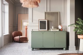 Sonatia II háromajtós komód, két rejtett fiókkal - 150 cm - olivazöld