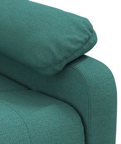 sötétzöld szövet elektromos dönthető fotel