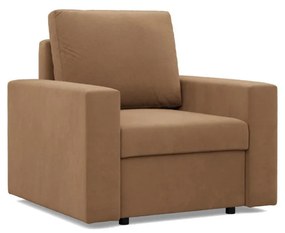 Zeus fotel, egyenes kartámasz, szövet anyag, hab töltet, barna