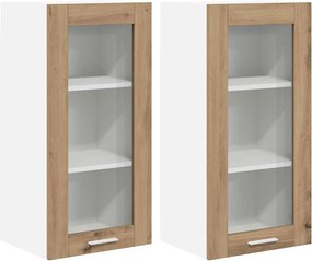 vidaXL Függő szekrény 2 pcs Artisan tölgy 40 x 31 x 80 cm Faanyag