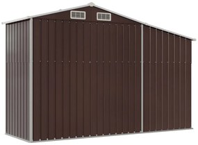 barna horganyzott acél kerti fészer 277x93x179 cm