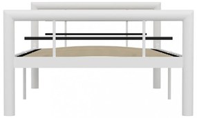 fehér és fekete fém ágykeret 100 x 200 cm