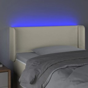 krémszínű műbőr LED-es fejtámla 103 x 16 x 78/88 cm