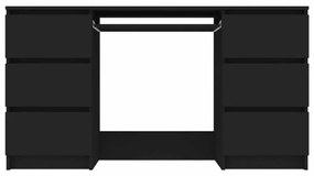 Fekete forgácslap íróasztal 140 x 50 x 77 cm