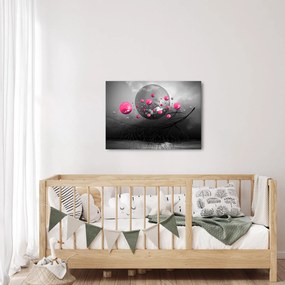 Rózsaszín absztrakt gömbök képe (70x50 cm)