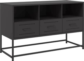 vidaXL fekete acél TV-szekrény 100,5x39x60,5 cm