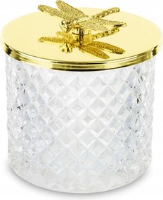 Üveg tároló doboz átlátszó arany pillangó