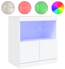 fehér tálalószekrény LED-világítással 60 x 37 x 67 cm