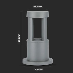 LED Kültéri lámpa LED/10W/230V 25cm 6400K IP65 szürke