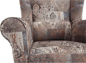 Füles fotel puffal, szövet vintage minta, ASTRID