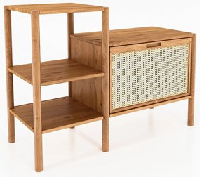 Natúr színű tölgyfa könyvespolc 115x86 cm Pola – The Beds