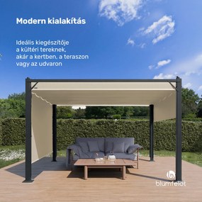 Blumfeldt Pantheon Cortina pavilon 3x4 m, időjárásálló, alumínium, porfestett, redőnyök