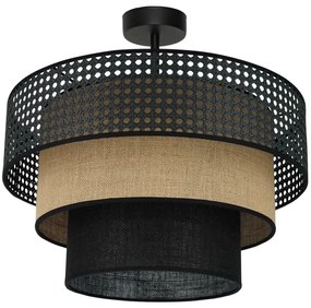 Brilagi - DAKOTA LUNETA mennyezeti lámpa 1xE27/15W/230V, 45 cm, fekete/rattan