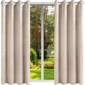 Kész függöny Velúr 140x250 átvezető függöny sima karikák Velvet