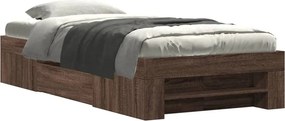 vidaXL barna tölgy színű szerelt fa ágykeret matrac nélkül 75x190 cm