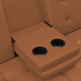 Konyakbarna bőrutánzat kinyitható kanapé 191 cm Maine – Støraa