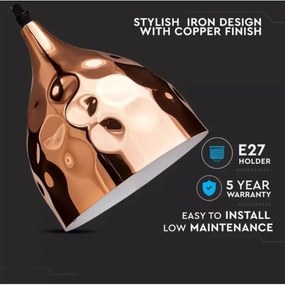 Csillár zsinóron 1xE27/60W/230V rózsaarany