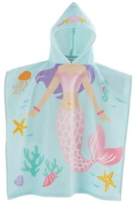 Világoskék pamut gyerek fürdőponcsó Mermaid – Catherine Lansfield