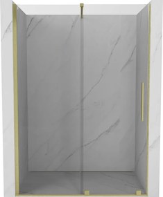 Mexen Velar 140 cm-es tolóajtós zuhanyajtó, átlátszó, arany szálcsiszolt - 871-140-000-01-55