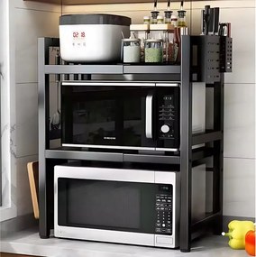 Polc Állítható Mikrohullámú Sütő Fölé Loft Konyha Állvány 2 Szintes