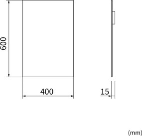 Erga Rectangle, téglalap alakú tükör 40x60 cm, ERG-V01-RECTAGLE-4060-CL