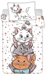 Fehér pamut gyerek ágyneműhuzat babaágyhoz 100x135 cm Marie Cat "Friends" – Jerry Fabrics