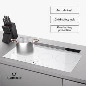 Klarstein Delicatessa 80, beépített indukciós főzőlap, 3 zóna, 6000 W, Paella zóna, üvegkerámia