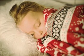 Kétoldalas bárány takaró, téli motívum, 150x200, RENIFE