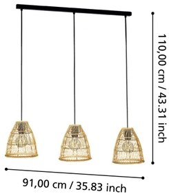 Eglo 43867 - AYESGARTH 3xE27/40W/230V függeszték kábellel