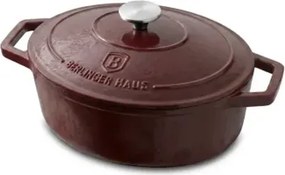 BerlingerHaus Ovális öntöttvas pecsenyesütő (30 cm) Metallic Line Burgundy Edition  BH/6499