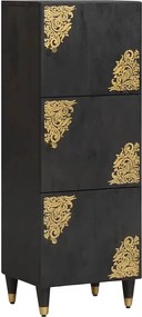 vidaXL Magasfiú polcokkal Fekete 40 x 33 x 110 cm Tömör Mangófát