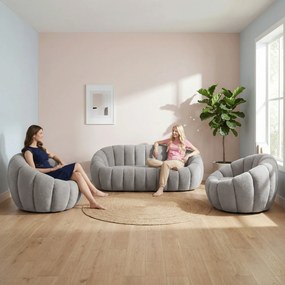 Luxus fotel, világosszürke, TEKVIO