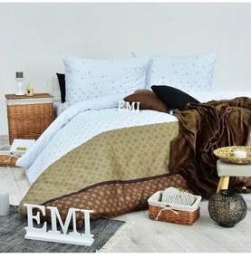 EMI Star barna-fehér szatén ágyneműhuzat, A standard egyszemélyes ágy szett tartalma: 1x 140x200 + 1x 70x90