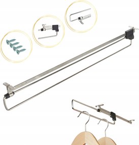 Kihúzható ruhaakasztó sín ruhaakasztókhoz, 500 mm csavarok