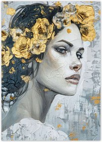 Poszterek 50x70 Lány arany koszorúval