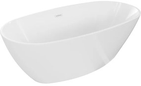 Mexen Eris, szabadon álló kád 180 x 80 cm, fehér, fehér túlfolyó, 53441808000-20