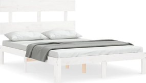 vidaXL fehér tömör fenyőfa ágy matrac nélkül 120 x 200 cm