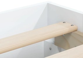 fehér szerelt fa ágykeret fiókokkal 140 x 190 cm