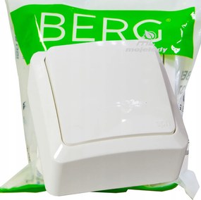 Berg Egypólusú kapcsoló, fehér, falon kívüli szereléshez 3710-00