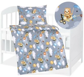 Bellatex pamut ágynemű Agata Bear szürke, 90 x 135 cm, 45 x 60 cm,