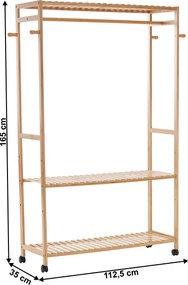 Szekrény szervező, természetes bambusz, MELAR