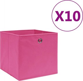 vidaXL 10 db rózsaszín nem szőtt szövet tárolódoboz 28 x 28 x 28 cm