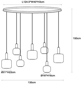 Lucide 45405/07/30 - Csillár zsinóron ELOISE 7xE27/40W/230V fekete