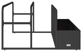 fekete polyrattan medence melletti úszótároló 110x100x57 cm