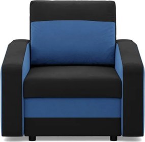 Hewlet fotel, szövet anyag, bonell töltet, fekete - kék