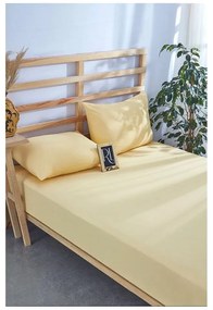 Sárga gumis pamut lepedő és párnahuzat szett 180x200 cm – Mila Home