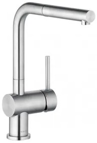 Mosdókeverő Kludi L acél, kihúzható zuhanyzóval, csiszolt acél 45851F877