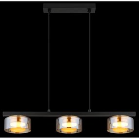 Globo 16055-3HG - LED Csillár zsinóron HIGGINS 3xGX53/6W/230V füstös/barna