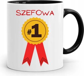 Fekete Bögre A Főnök Ajándéka Első Számú Főnöknő fényképes nyomattal