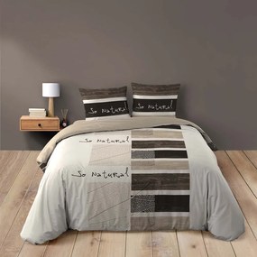 Barna kétszemélyes pamut ágyneműhuzat 200x200 cm So Natural – douceur d'intérieur
